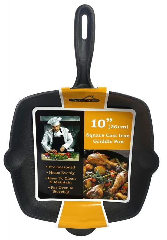 Kitchen Closeout Cast Iron 10 Inch Square Griddle CAST-IRON SKILLET