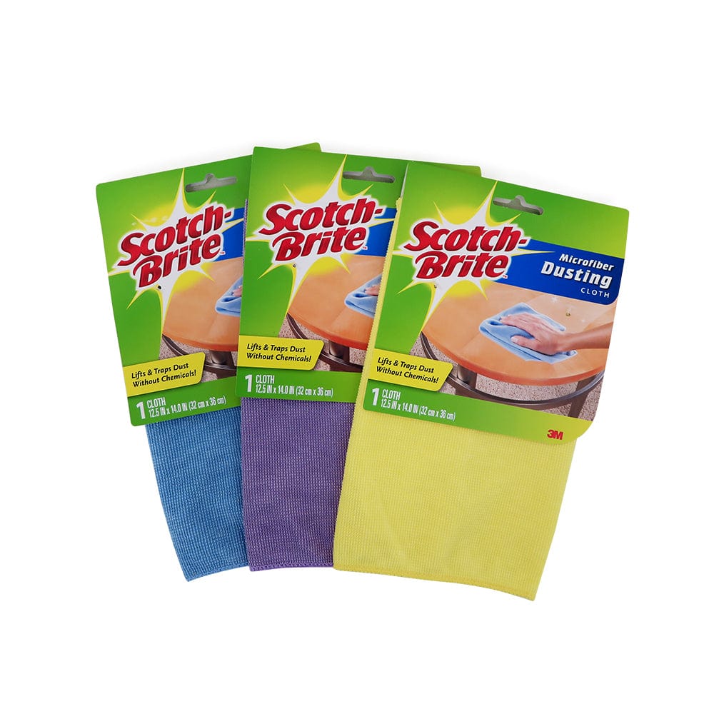 3M Household Cleaning 3-ASSORTED MICROFIBER DUSTING CLOTHS