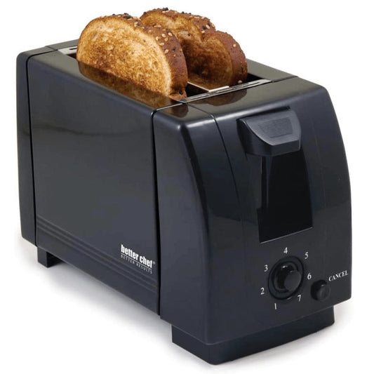 Better Chef Small Appliance Black Better Chef 2-Slice Toaster with Pull-Out Crumb Tray