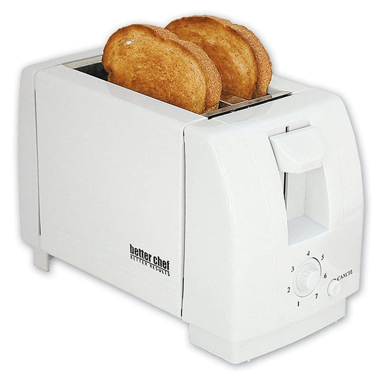 Better Chef Small Appliance White Better Chef 2-Slice Toaster with Pull-Out Crumb Tray
