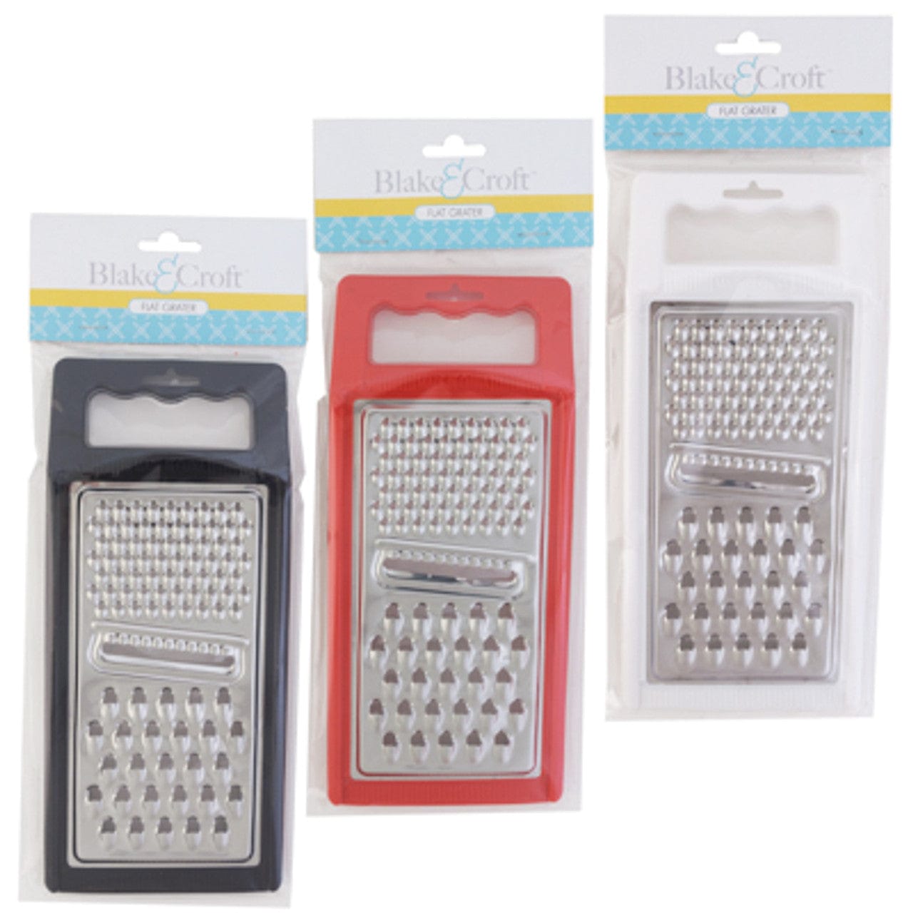 Blake&Croft Kitchen Gadgets GRATER FLAT 3 GRATING TEXTURES 10IN 3ASST COLOR GRATER FLAT 3 GRATING TEXTURES 10IN 3ASST COLOR