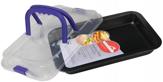 Euro-Ware Inc Bakeware Rect. Roasting Pan w/Cover 14.25 x 9 x 1.5"