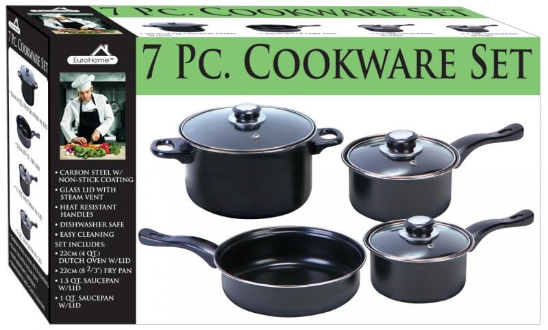 Euro-Ware Inc Pans 7-PC. NON-STICK COOKWARE SET - BLACK