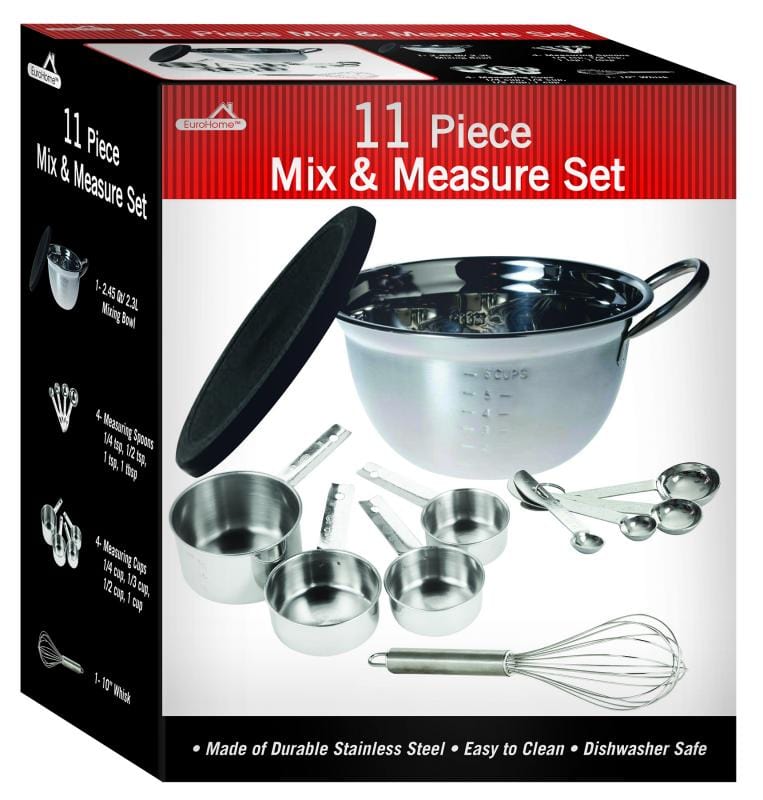 Euro-Ware Inc Utensils 11 Pc Stainless Steel Mix & Measure Set