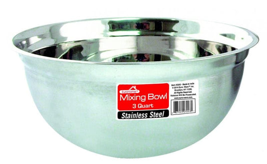 Euro-Ware Inc Utensils 3 Quart Stainless Steel Mixing Bowl