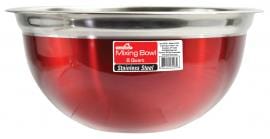 Euro-Ware Inc Utensils 8 Quart Stainless Steel Mixing Bowl - Red