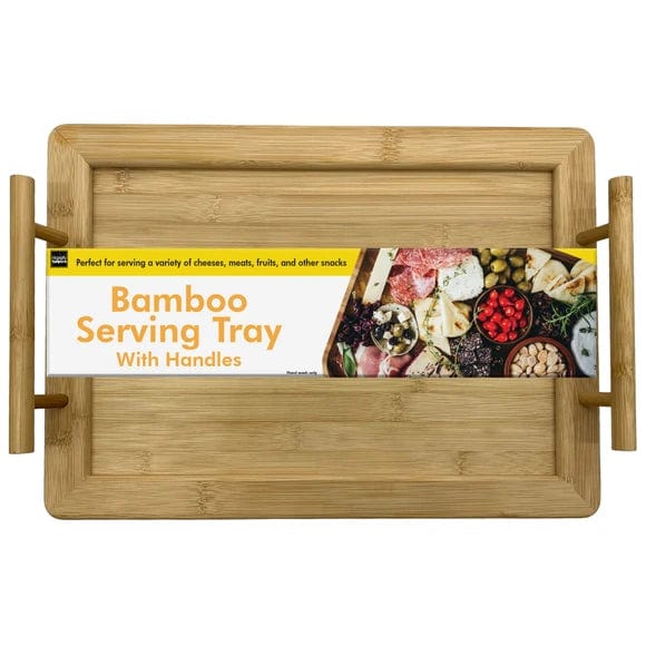 Handy Helpers Kitchen Gadgets Bamboo Serving Board Tray with Handles