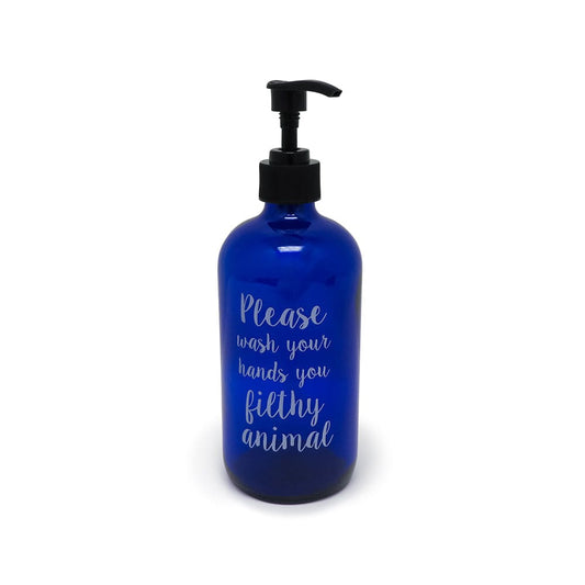 Kitchen Closeout GLASS PUMP BOTTLE – PLEASE WASH YOUR HANDS GLASS PUMP BOTTLE – PLEASE WASH YOUR HANDS