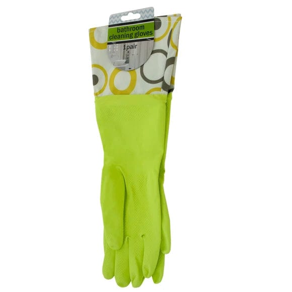 Kole Imports Household Cleaning Bathroom Cleaning Gloves with Nylon Cuffs