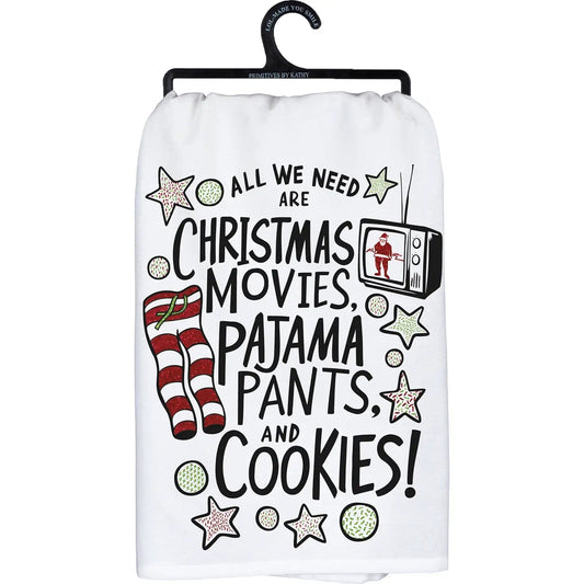 Primitives by Kathy Kitchen Towels Christmas Movies Pajama Pants Kitchen Towel Christmas Movies Pajama Pants Kitchen Towel