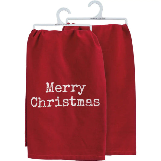 Primitives by Kathy Kitchen Towels Red Merry Christmas Rustic Kitchen Towel Red Merry Christmas Rustic Kitchen Towel