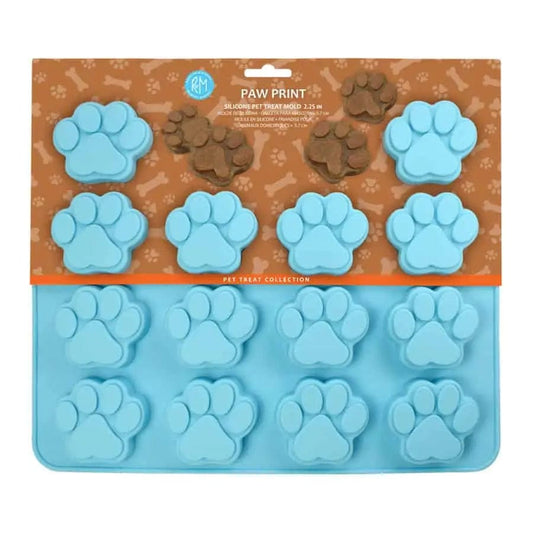 R&M International Bakeware Paw Print Pet Treat Silicone Mold
