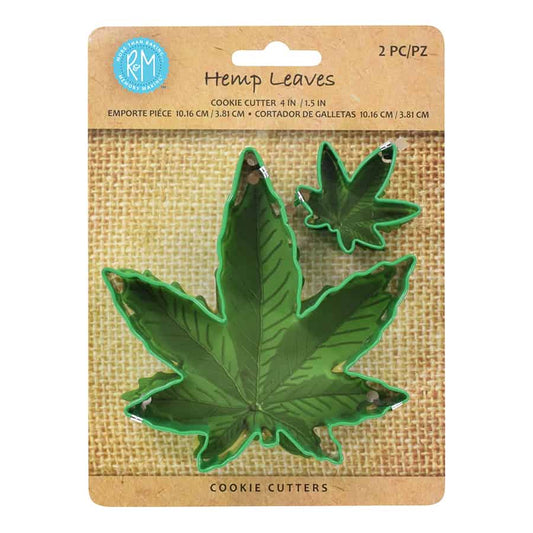 R&M International Hemp Leaves 2pc Cookie Cutter Hemp Leaves 2pc Cookie Cutter