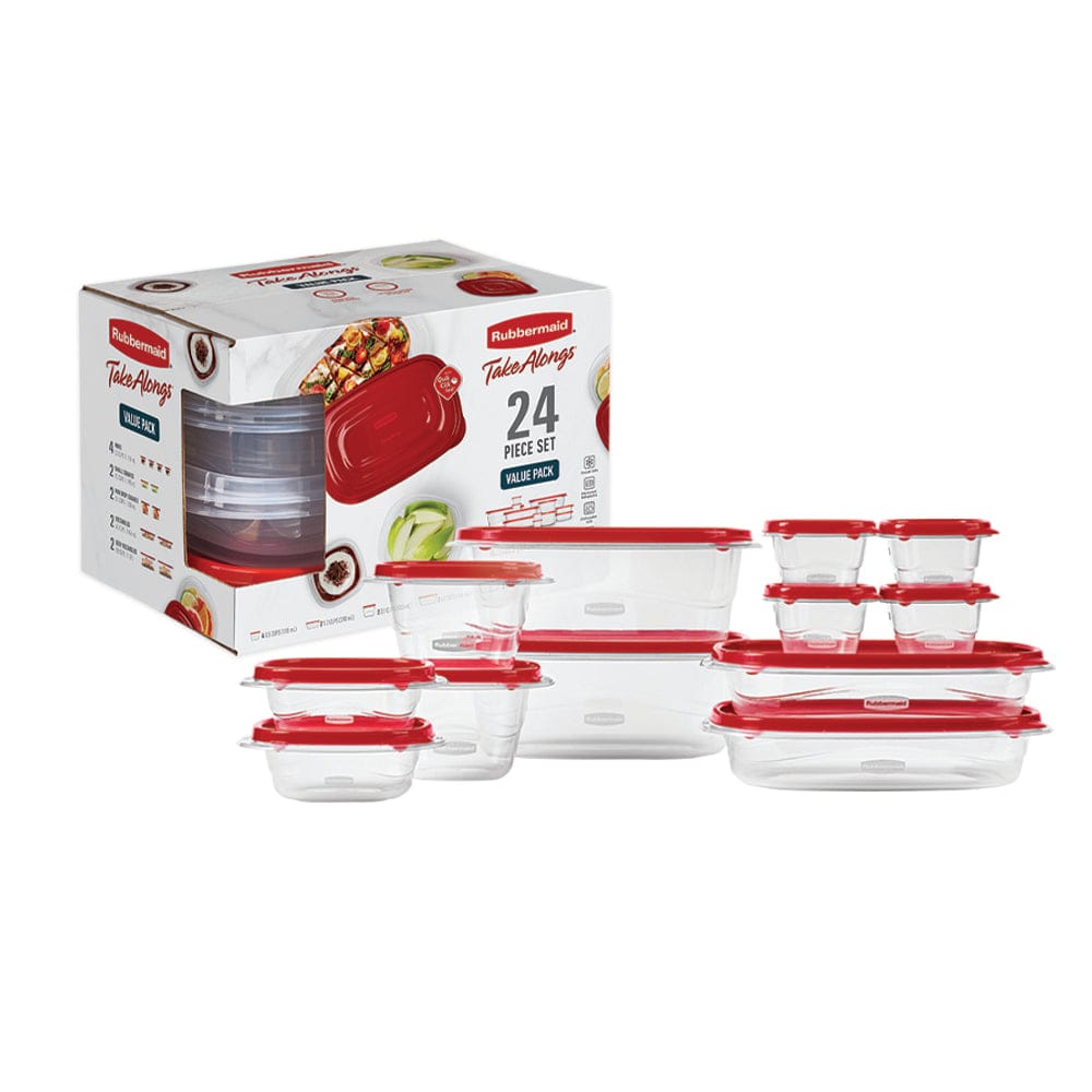 RUBBERMAID Food Storage TKA 24 PC SET CLR/RED