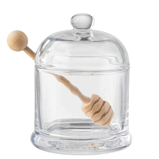 TableCraft Jars Honey Dipper Set, Includes Glass Jar & Wood Dipper