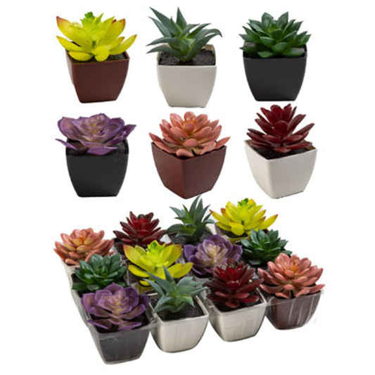 The Archway Faux Planters SUCCULENT MINI IN PLST POT ASSRT SUCCULENT MINI IN PLST POT ASSRT